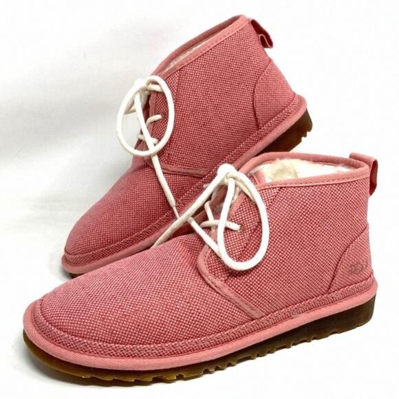 UGG Shoes - UGG NEUMEL Mid Top Snow Boots Naturals Canvas Pink Fur PINK 1119597 Size Women's